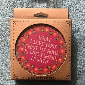 Absorbing stoneware Colorful Drink Coasters Set from natural life